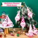 20 Pcs Breast Cancer Christmas Ornaments for Tree Pink Ribbon Inspirational Nobody Fights Alone Plush Gnomes for Woman Home Xmas Tree Hanging Decoration Hope Encouragement Care Gifts