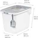 IRIS USA Cat Litter Box Large Top Entry with Lid, Enclosed Litter Box with Litter Catching Lid & Scoop, Covered Cat Litter Box Enclosure for Privacy, High Sided, White/Gray