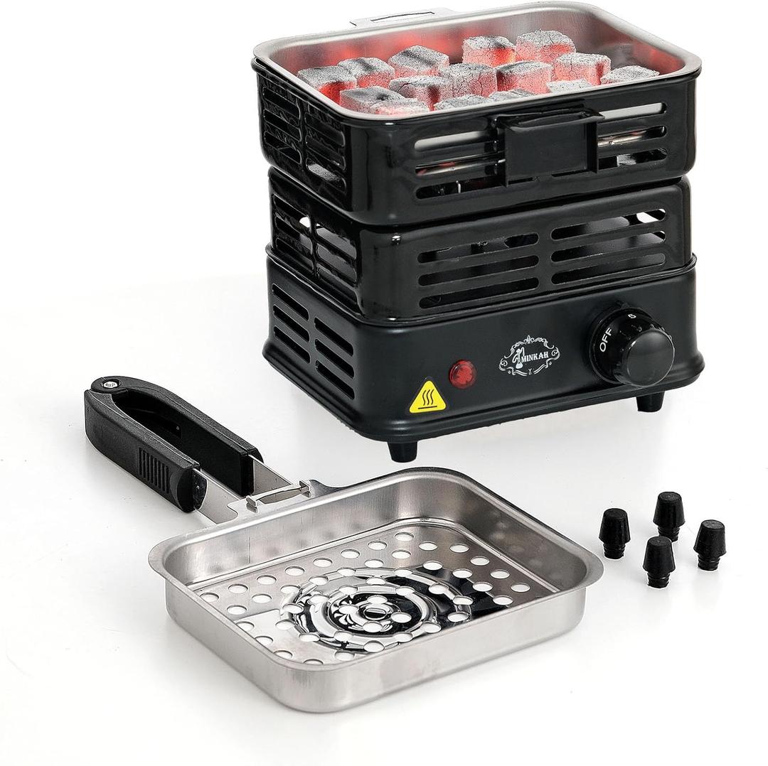 Coal Burner Multipurpose Turbo Coal Burner Charcoal Starter Hot Plate Electric Stove Coconut Starter 1000W High Power Cube Coil Burner Fire Starter Faster Heating