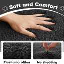 TYUU Large Bathroom Rugs, Ultra Soft Super Absorbent Bath Rugs Non Slip Washable Quick Dry Bath Mat with Rubber Backing for Bathroom Floor, Shower, or Sink, Dark Grey 3' x 4'