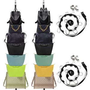 INOGIH Bag-Organizer Rack-Purse Handbag-Hanger Holder-Storage Over The Door Closet(Rack for Handbags/2 pcs Hold 20 Bags) (Black 2 Pack)