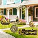 Ramadan Decorations Outdoor Ramadan Yard Signs with Stakes Waterproof Eid Islamic Festival Celebration Party Decorations for Home Cheerful Ramadan