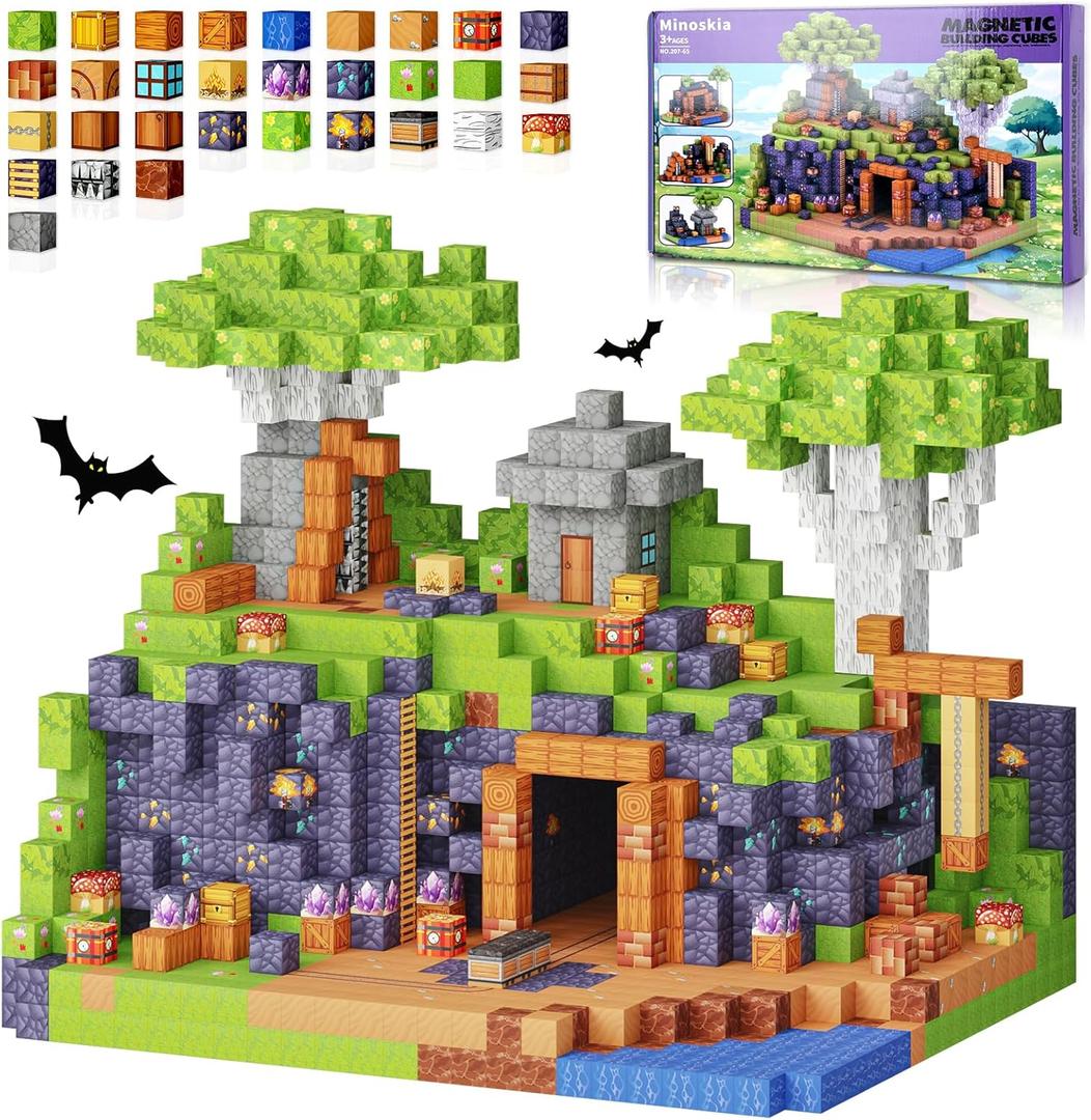 Magnetic Blocks, 150 PCS Magnetic Building Blocks Sensory Toys for 3-5 4-6 5-7 6-8 Year Old Boys Girls Easter Birthday Gifts Travel Outdoor Kids Games