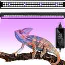 UVB Reptile Light, Dimmable UVA UVB Lamp with Timer & 3 Modes, Adjustable 5.0-20.0 Output, 6500K Daylight LED Reptile Tank Light for Bearded Dragon, Snake, Turtle, 10-40 Gallon (16 INCH)