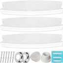 3 Pack Replacement Swimming Pool Ladder Steps for Inground Pools,18'' Heavy-Duty Plastic Molded White Ladder Rung with 1.9'' Rubber Bumper Cap and Stainless Steel Escutcheon Plates