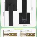 Privacy Door Handle Keyless No Key with Lock Set, Heavy Duty Reversible Interior Door Lever for Bedroom Bathroom, Square Door Lock for Left Right Handed Doors (1 Pack, Matte Black)