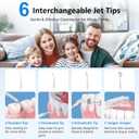 Water Dental Flosser for Teeth 300ML Cordless Oral Irrigator with 6 Replaceable Jet Tips, 3 Modes, Portable Rechargeable Electric Flosser for Braces & Sensitive Gums, IPX7 Waterproof for Home&Travel