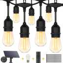 ZJOJO 60FT Solar String Lights Outdoor Waterproof, Solar Lights Outdoor with 15 Shatterproof Bulbs IP65, Patio Light for Outside Decor