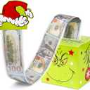 DAZONGE Christmas Gifts for Party, Xmas Money Holders for Cash with 100 pcs Transparent Bags, Christmas Money Pull Pouch for Adults Gifts