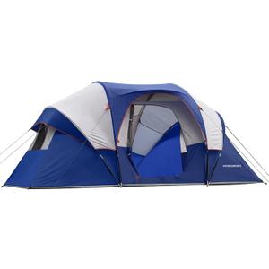 HIKERGARDEN 10 Person Camping Tent - Portable Easy Set Up Family Tent for Camp, Windproof Fabric Dome Tent Outdoor for Hiking, Backpacking, Traveling-14'x11'x74in(H) (Blue)