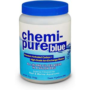 Boyd ChemiPure Blue 11oz Aquarium Filtration Media Premium Extruded Carbon + IonExchange Resins in Nylon Bag Clears Toxins, Phosphates & Metals (4.4 Ounce (Pack of 1))