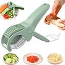 Multi-Functional Banana Slicer Cutter - All-in-One Kitchen Gadget for Fruits & Vegetables, Perfect as Grape Cutter & Strawberry Slicer, Safe for Kids & Dishwasher Safe (Green)