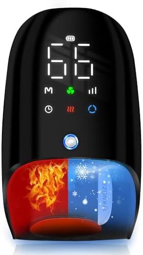 Fsa Hsa Eligible Cordless Hand Massager with Heat and Compression, Roller Kneading Massage, Fan Cooling, and Wrist Massage, Hand Massager for Arthritis and Carpal Tunnel, Gifts for Women Men (Black)