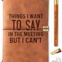 Funny Office Gifts for Boss Men Lady Coworker Leather Journal Notebook with Pen clip 7.87 x 4.7 Cover, 4 x 7.5 Pages（Inches）, Cool Gifts for Boss Coworkers Office Staff - Thing I Want