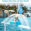 Pool Fountains for Above and In-Ground Pools,Dual Spray High Pressure Pool Sprinkler Fountain 360 Adjustable Pool Water Fountain Pool Chiller Water Fun Pool Aerator Backyard Decor Outdoor Pools