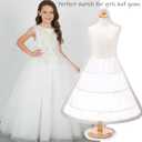 Abaowedding Girls' 3 Hoops Petticoat Full Slip Flower Girl Crinoline Skirt (White)