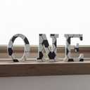 Soccer Wood ONE Sign, Decorative Wooden Block Word Signs, Freestanding Wooden Letters,Set of 3 Soccer 6 Inch ONE Signs