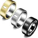 3 Pack Cover Compatible with Oura Ring Gen 4/Oura Ring Gen 3 Horizon/Heritage, Support Charging with Cover on, Anti-Scratch TPU Protector for Men Women (Size 8, Black+Silver+Gold)