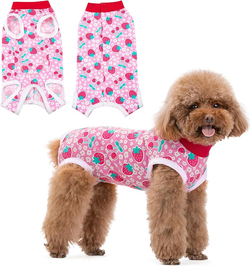Coppthinktu Recovery Suit for Dogs After Surgery, Dog Onesie Surgery Recovery Suit for Female Spay, Soft Male Surgical Pajamas Bodysuits for Small Medium Puppy to Anti Licking Dog Cone Alternative (Large)