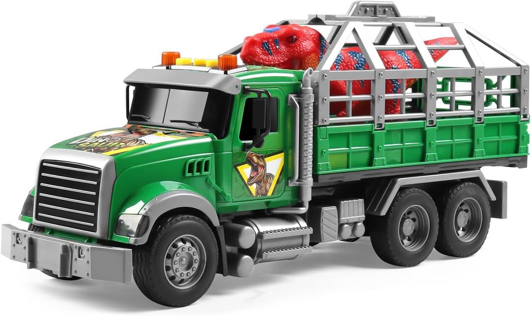 Dwi Dowellin Toy Truck Transport Cars Carrier with Dinosaur for Kids Toddlers,Birthday Gifts for Boy Toddler Child 3 4 5 6 Years Old