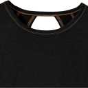 SOLY HUX Women Open Back Tops Workout Backless Tee Casual Athletic Shirts Short Sleeve Oversized Gym T Shirt (Black, XL)