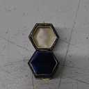 TAIMY Classical Victorian Style Wedding Tiny Ring Box, Handcrafted Gift Ring Box Proposal Pocket Size Small Keepsake Jewelry Box (Blue, Hexagon)