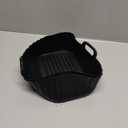 Silicone Air Fryer Liners 2 Pack, Reusable Liners Compatible for Ninja Foodi DZ201, DZ401, DZ550, COSORI, Chefman, Instant Air Fryer, and 6-in-1 8-10QT Air Fryer Baskets (Black)