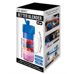 Hy-Impact Better Blender 16 Oz Cordless USB Rechargeable Turbo Power. New