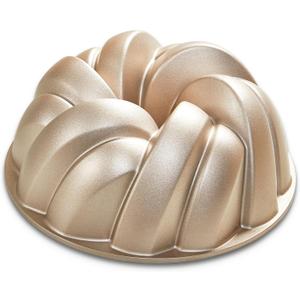 KITESSENSU Nonstick Braided Rope Cake Pan  9.45 Fluted Tube Pan for Baking Pound Cake, Cast Aluminum Moldes para Pasteles, Cake Pans for Baking, Easy Release, High-Heat Resistant, Easy to Clean