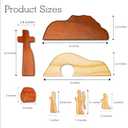 Easter Decorations for Home, He is Risen Decor, Empty Tomb Resurrection Scene Wooden Display, 7 Piece Set Christian Easter Gift for Men Women Kid, Faith-Based Religious Tabletop Decor