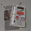 Cordless Electric Nail Drill with 360 Ring Light, Portable Nail File Kit for Acrylic, Gel Nails, Portable Home Manicure Kit for Manicure and Pedicure (White)