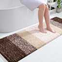 OLANLY Bathroom Runner Rugs 59x20, Extra Soft Absorbent Microfiber Bath Rugs, Rubber Backing, Quick Dry, Machine Washable Bath Mats for Bathroom Floor, Tub, Shower and Home Decor Accessories, Brown