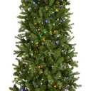 National Tree Company 12 ft Pre-Lit Downswept Douglas Fir Slim Artificial Christmas Tree, 850 LED Lights, 2,165 Tips, Foot Switch, 10 Light Functions, Includes Stand, Green