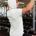 MAGCOMSEN Men's Short Sleeve Hoodie UPF80+ Workout Lightweight Athletic Gym Hooded T Shirts (White, 2XL)