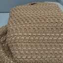 Tan Brown Boho Faux Jute Area Rug 6x9 ft,Braided Solid Non Slip Rug | Washable neutral large carpet, suitable for living room, bedroom, dining room and office