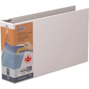 QuickFit Heavy Duty 11 x 17 Inch Landscape Spreadsheet View Binder, 3 Inch, Locking Angle D Ring, White (94050)