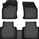 Floor Mats Compatible with Volkswagen VW Tiguan 2018-2024, All Weather TPE Floor Liners, Custom Fit Car mats, 1st & 2nd Row, Black