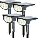 Solar Spot Lights Outdoor IP68 Waterproof, Ultra-Bright PerformanceSimple Modes for Easier Operation, Auto On/OffSolar Powered Landscape Lights for Garden, Yard, Pathway (Cool White, 4 Pack)