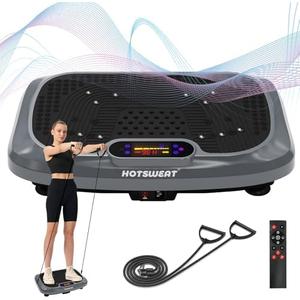 HOTSWEAT Vibration Plate Exercise Machine for Lymphatic Drainage, Power Plate Vibrating Platform, Shaker for Weight Loss, Exercise Board with 120 Levels for Home Gym