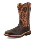 Twisted X Men's 12" Western Work Boot, Smokey Chocolate & Spice Size 13D
