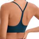 Women's Sports Bras Y Back Racerback Removable Padded Strap Yoga Bras Low Impact Workout Top (Medium, Dark Teal)