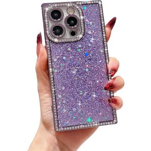 Owncase for iPhone 13 Pro Max Case Glitter, Crystal Diamonds Shiny Bling Sparkly Electroplated Edge Shockproof Soft TPU Bumper Phone Case for Women Girls