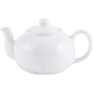 RSVP International Stoneware Teapot Collection, Microwave and Dishwasher Safe, 16 oz, White