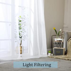 Sheer Curtains 2 Panels Set, Sheer White Curtains for Living Room/Bedroom, Rod Pocket Voile Sheer Panel Drapes, 45x90, White