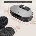 Double Waffle Maker 6 Inch, 1200W Belgian Waffle Maker for Breakfast and Snacks, Makes 2 Personalized Individual Keto Chaffles, Waffle Iron with Nonstick Plates, Temperature Knob, Black
