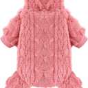 Dog Sweaters for Small Dogs Fleece Small Dog Pajamas Pet Clothes Cat Sweater Fall Winter Warm Puppy Clothes Boy Girl Doggie Outfits Jumpsuits for Chihuahua Yorkie, Rose Red, XS