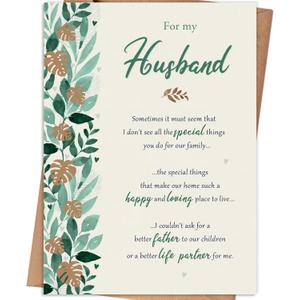 8 x Fathers Day Cards for Husband, Father's Day Card Gifts for Husband from Wife, Fathers Day Card Gifts for Hubby, Fathers Day Decorations