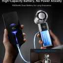 Portable Handheld Turbo Fan with Ice Cooling, 9000mAh Rechargeable Personal Fan, 100-Speed Wind, Built-in Type-C Cable, LED Display,135 Tilt Foldable for Desk/Neck/Travel-Black