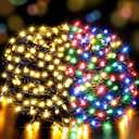LetsFunny 300 LED Outdoor String Lights, 108FT Twinkle Lights with 8 Lighting Modes, Waterproof Ambient Aesthetic Lighting for Indoor & Outdoor Christmas Tree, Wedding, Party, Halloween Decorations (Warmlight & Multicolor)