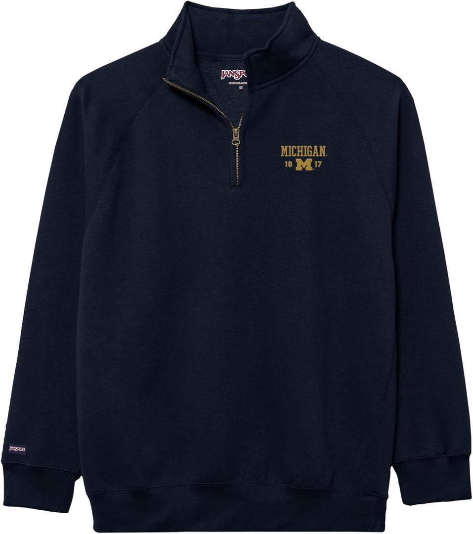 JanSport Unisex Adult NCAA Officially Licensed Rival Long Sleeve Stand-Up Collar Quarter Zip Sweatshirt XL